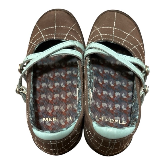 Merrell Mary Jane Girls Shoes in Brown and Light Blue Size 10 Girls Comfort - Picture 3 of 5